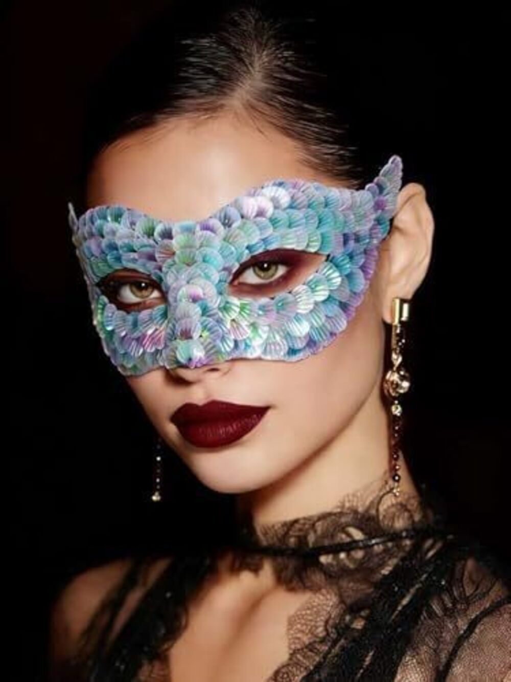 3801 Sequined Masquerade Mask Shiny Ball Party Masks Luxury Venetian Style